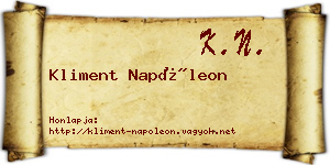 Kliment Napóleon névjegykártya